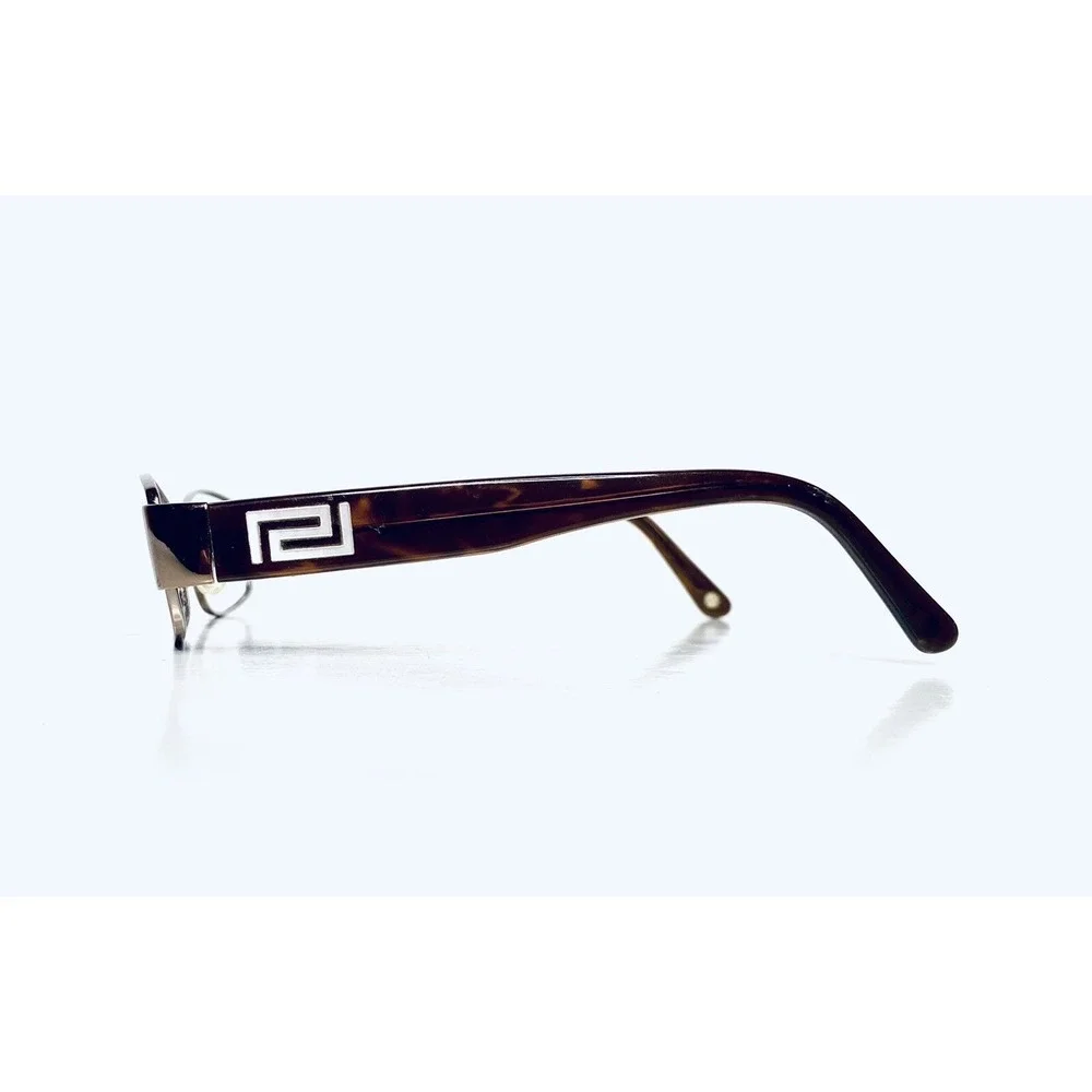 Versace Copper Metal Rectangular Glasses W Brown Temples Italy MOD1168 52 16 135